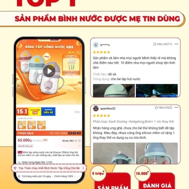 Bình tập uống nước cho bé Emoon 250ml - ống hút silicon mềm, van chống sặc, an toàn, kèm ống thay thế, giảm giá 21%