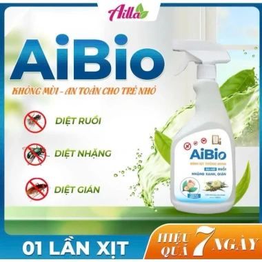 Bình thuốc xịt AIBIO 530ml - Chống ruồi muỗi, chiết suất tinh dầu tự nhiên không mùi, hiệu quả, giá chỉ 79.000đ