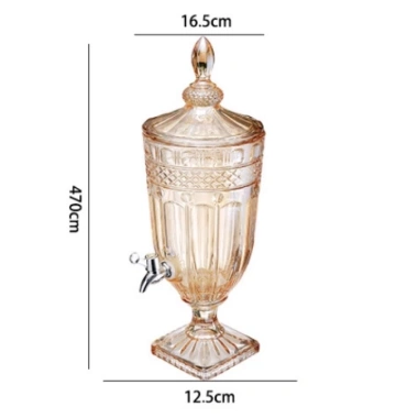 Bình Thuỷ Tinh 3 lít có vòi Huydecor, thiết kế sang trọng, giá chỉ 315.000₫