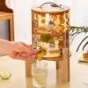 Bình Thuỷ Tinh 3,6L Có Vòi Kèm Kệ Gỗ Hổ Phách Cao Cấp - Ngâm Trà Nước Hoa Quả M55 Giá 229k 3