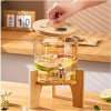 Bình Thuỷ Tinh 3,6L Có Vòi Kèm Kệ Gỗ Hổ Phách Cao Cấp - Ngâm Trà Nước Hoa Quả M55 Giá 229k 6