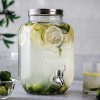 Bình thủy tinh 4L cho tủ lạnh - vòi vặn tiện lợi, kèm kệ, mix nước hoa quả 5
