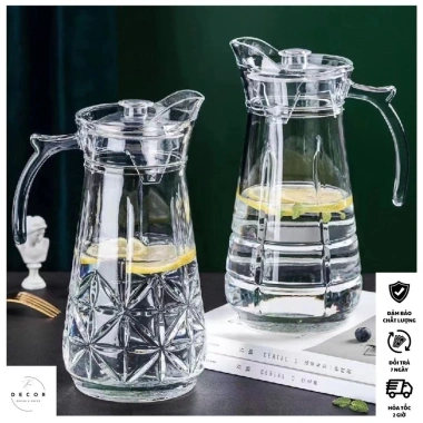 Bình thủy tinh ca nước DeLi 1,7L - Bền, chịu nhiệt, mẫu mã đẹp, giá 95.000₫