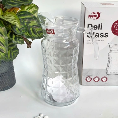 Bình thủy tinh ca nước DeLi 1,7L - Bền, chịu nhiệt, mẫu mã đẹp, giá 95.000₫