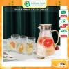 Bình thủy tinh đựng nước 1.8L họa tiết nhám sần + 6 cốc HMT 385ml borosilicate - Giá chỉ 150.000đ
