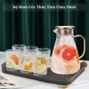 Bình thủy tinh đựng nước 1.8L họa tiết nhám sần + 6 cốc HMT 385ml borosilicate - Giá chỉ 150.000đ 2