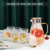 Bình thủy tinh đựng nước 1.8L họa tiết nhám sần + 6 cốc HMT 385ml borosilicate - Giá chỉ 150.000đ 10