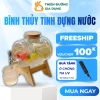 Bình Thủy Tinh Đựng Nước Vòi và Chân Gỗ 1L 3L Bình Ngâm Hoa Quả Cao Cấp Giá 159k