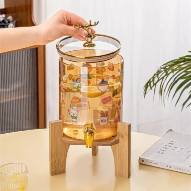Bình Thuỷ Tinh Hổ Phách 3.6L Chịu Nhiệt Có Vòi + Giá Đỡ - Giá chỉ 229.000₫ 4