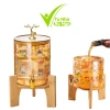 Bình Thủy Tinh Hổ Phách GD25 - Vòi Khóa, Đế Gỗ, Họa Tiết Sang Trọng, Giá 248k 2