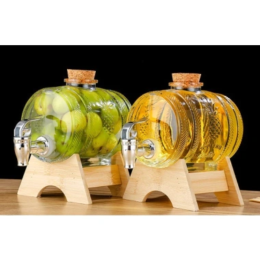 Bình thủy tinh ngâm rượu cỡ đại có vòi vặn, kèm kệ gỗ tiện lợi - giảm còn 199.000đ 3