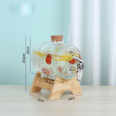 Bình thủy tinh ngâm rượu cỡ đại có vòi vặn, kèm kệ gỗ tiện lợi - giảm còn 199.000đ 8