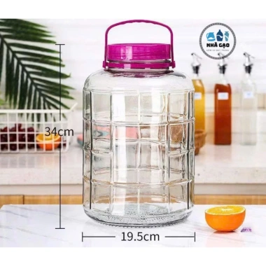 Bình thủy tinh ngâm rượu, ngâm hoa quả đa size 2-10L, có nắp, quai cầm, có/không vòi, dày dặn chắc - Giá chỉ 49.500đ 7