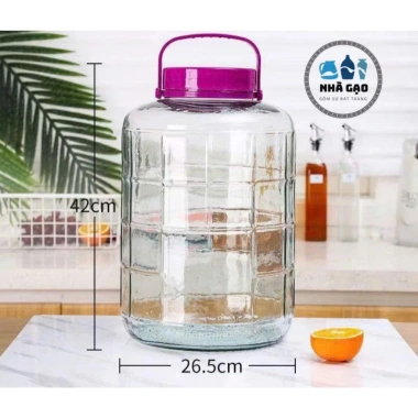 Bình thủy tinh ngâm rượu, ngâm hoa quả đa size 2-10L, có nắp, quai cầm, có/không vòi, dày dặn chắc - Giá chỉ 49.500đ 8