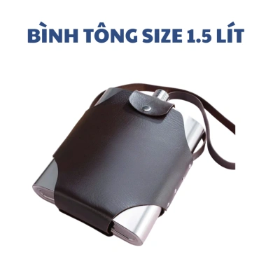 Bình tông inox 304 dày 0.25ml‑5L, đựng rượu, nước dã ngoại, du lịch, kèm túi da tiện lợi - 93.600đ 7