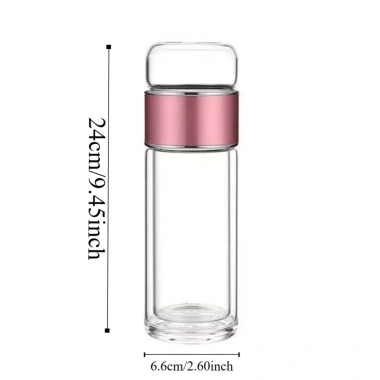 Bình Trà POKINGE 500ml Borosilicate Inox 304 - Chống ăn mòn silicon, tháo rời, không rò rỉ, cầm tay tiện cho trường học