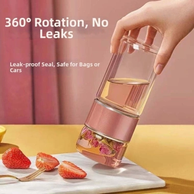 Bình Trà POKINGE 500ml Borosilicate Inox 304 - Chống ăn mòn silicon, tháo rời, không rò rỉ, cầm tay tiện cho trường học