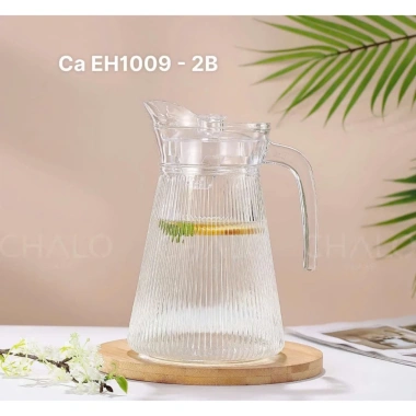 Bình trà thủy tinh dày dặn họa tiết sọc sang trọng - Giá chỉ 68.000₫