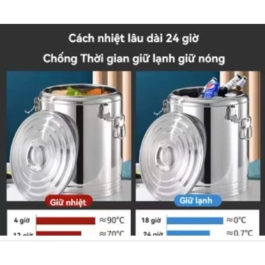 Bình ủ giữ nhiệt inox 100% đồ dùng bếp sang, giữ ấm lâu, giá chỉ 460k