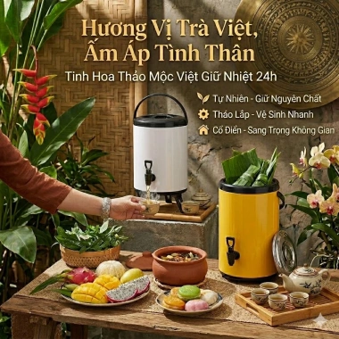 Bình ủ trà inox giữ nhiệt, bình đựng nước có vòi – Giá chỉ 448.000₫