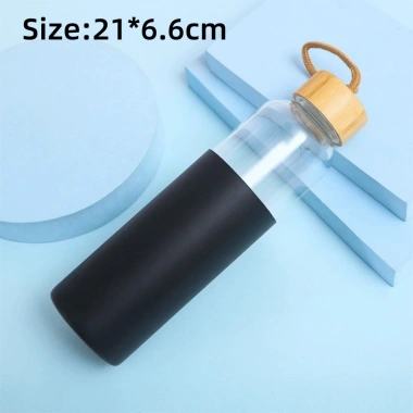 Bình Uống YYLINGX 500ml Thủy Tinh Nắp Chống Rò Rỉ Silicon Tay, Tái Dụng, 143.220₫