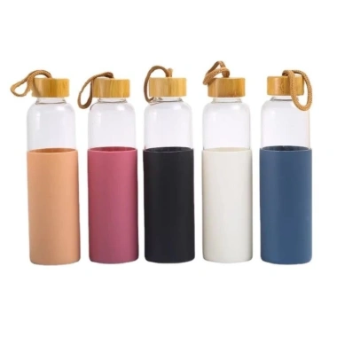 Bình Uống YYLINGX 500ml Thủy Tinh Nắp Chống Rò Rỉ Silicon Tay, Tái Dụng, 143.220₫