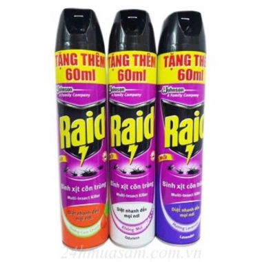 Bình xịt côn trùng Raid 600ml - Diệt muỗi nhanh, an toàn, giá chỉ 46.000 VND 2