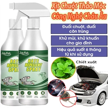 Bình Xịt Đuổi Chuột và Côn Trùng Rats Repellent 350ml - Chiết Xuất Thảo Mộc An Toàn, Siêu Hiệu Quả, Giá 45k