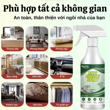 Bình Xịt Đuổi Chuột và Côn Trùng Rats Repellent 350ml - Chiết Xuất Thảo Mộc An Toàn, Siêu Hiệu Quả, Giá 45k
