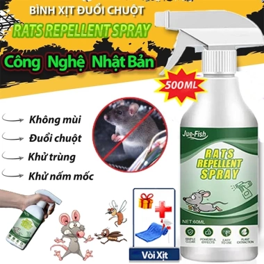 Bình Xịt Đuổi Chuột và Côn Trùng Rats Repellent 350ml - Chiết Xuất Thảo Mộc An Toàn, Siêu Hiệu Quả, Giá 45k