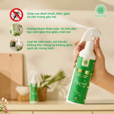 Bình Xịt Đuổi Muỗi Côn Trùng FLY@WAY PLUS Bảo Linh 60ml - Thảo Dược An Toàn Cho Bé