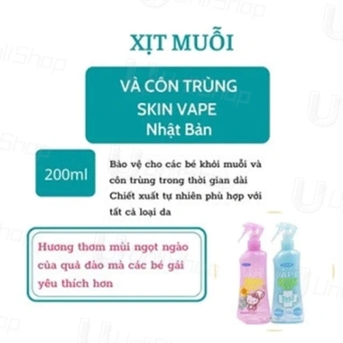 Bình xịt kháng khuẩn 200ml - Ngừa muỗi cắn, bảo vệ da nhạy cảm, liên tục 6