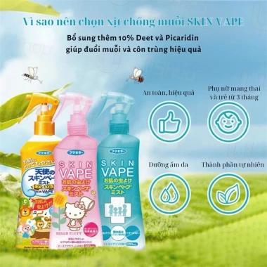 Bình xịt kháng khuẩn 200ml - Ngừa muỗi cắn, bảo vệ da nhạy cảm, liên tục 9