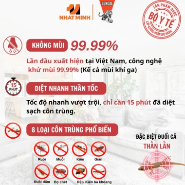 Bình xịt muỗi Bengal Pro Max 500ml - Diệt 8 loại côn trùng, an toàn cho gia đình, giá ưu đãi 76.000₫ 5