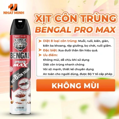 Bình xịt muỗi Bengal Pro Max 500ml - Diệt 8 loại côn trùng, an toàn cho gia đình, giá ưu đãi 76.000₫ 9