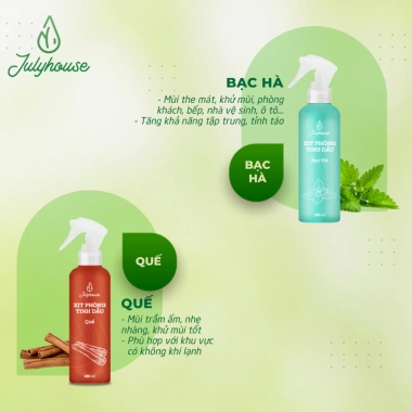 Bình xịt phòng JULYHOUSE 280ml tinh dầu Sả Chanh, Bạc Hà, Bạch Đàn Chanh, Quế, Oải Hương - Giá ưu đãi 157.000₫ 6
