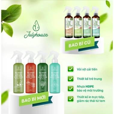Bình xịt phòng tinh dầu Julyhouse AZAGOHN 280ml/50ml - Đuổi muỗi, kiến, côn trùng, khử mùi, ba khoang, giá 151.543 VND 2
