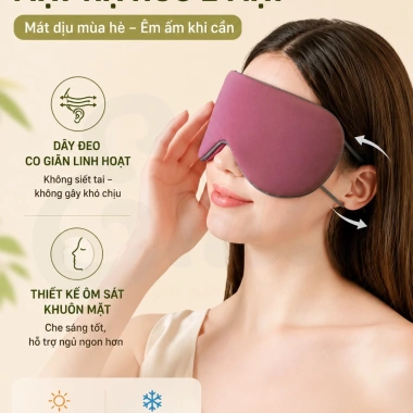 Bịt mắt 2 mặt nóng lạnh HI-SLEEP - Thư giãn, giảm căng thẳng, ngủ sâu, 55.000₫