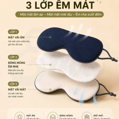 Bịt mắt 2 mặt nóng lạnh HI-SLEEP - Thư giãn, giảm căng thẳng, ngủ sâu, 55.000₫ 3 Bịt mắt 2 mặt nóng lạnh HI-SLEEP - Thư giãn, giảm căng thẳng, ngủ sâu, 55.000₫ 3