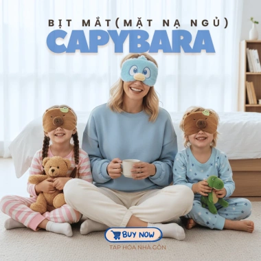 Bịt mắt bông Capybara mặt nạ ngủ kèm gel làm mát - Giá chỉ 50.000 VNĐ