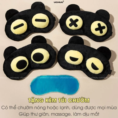 Bịt Mắt Bông UCHUU Thoáng Khí, Có Túi Gel Chườm Thư Giãn - Giá Ưu Đãi 34.000₫