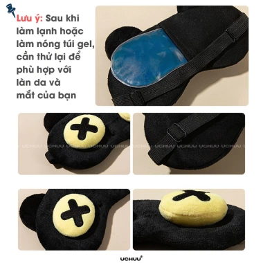 Bịt Mắt Bông UCHUU Thoáng Khí, Có Túi Gel Chườm Thư Giãn - Giá Ưu Đãi 34.000₫