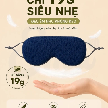 Bịt mắt che sáng 2 mặt EMA thoáng khí - ấm mùa đông, mát mùa hè, không hằn vết, không nóng bí - 52.000₫ 7