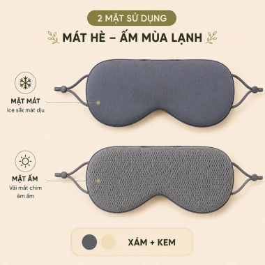 Bịt mắt che sáng 2 mặt EMA thoáng khí - ấm mùa đông, mát mùa hè, không hằn vết, không nóng bí - 52.000₫ 10