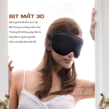 Bịt mắt ngủ 3D công nghệ lụa mát lạnh, thoáng khí, không hầm bí - Giá chỉ 99.000đ 9