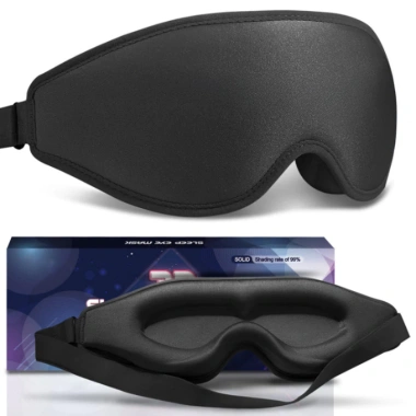 Bịt mắt ngủ 3D HomeyShop - chắn sáng 100%, mềm thoáng khí, dây vai điều chỉnh - 140k