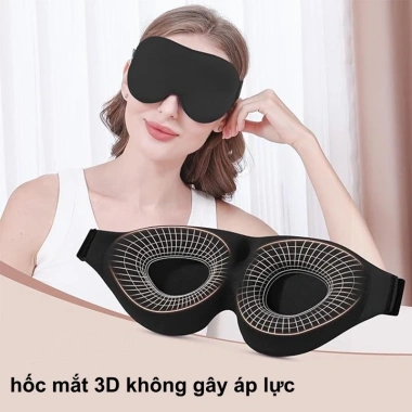 Bịt mắt ngủ 3D HomeyShop - chắn sáng 100%, mềm thoáng khí, dây vai điều chỉnh - 140k