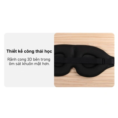 Bịt mắt ngủ 3D HomeyShop - chắn sáng 100%, mềm thoáng khí, dây vai điều chỉnh - 140k