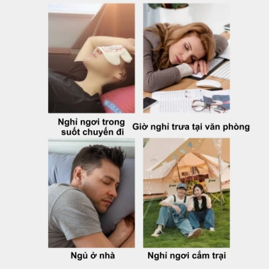 Bịt mắt ngủ 3D HomeyShop - chắn sáng 100%, mềm thoáng khí, dây vai điều chỉnh - 140k