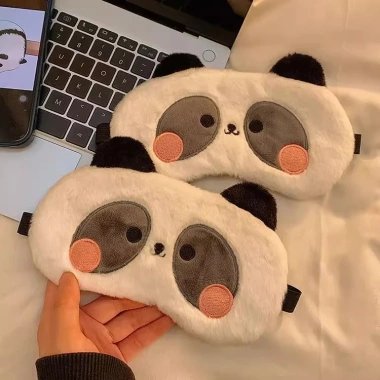 Bịt Mắt Ngủ Gấu Trúc Lông Mềm Dễ Thương - Che Sáng, Giữ Ấm, Giảm Mỏi Mắt, Dành Cho Bạn Gái, Giá 45.000 VND